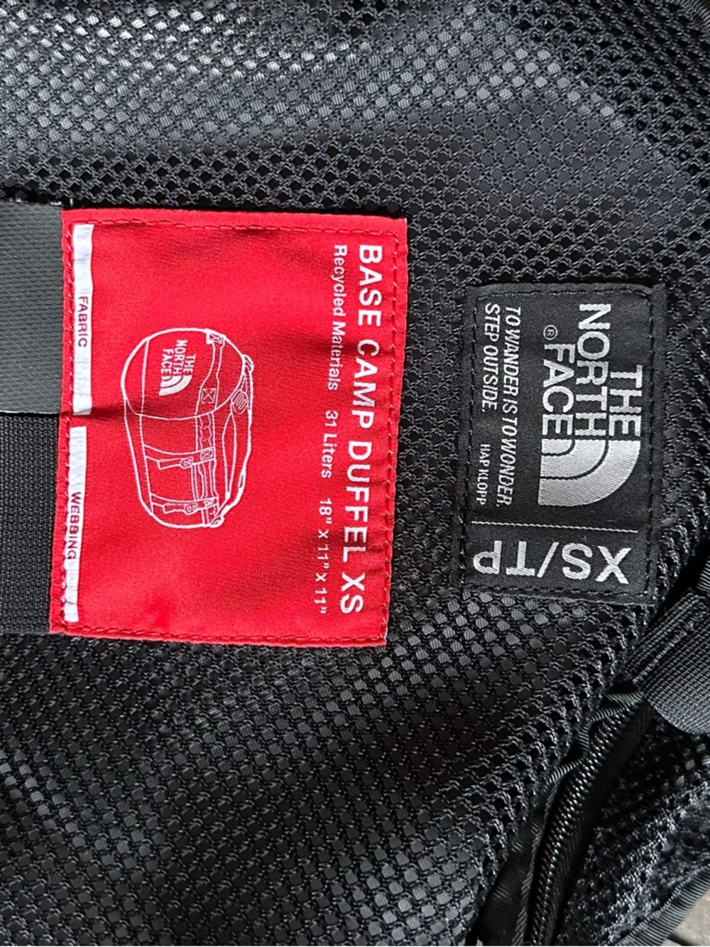The North Face Base Camp Duffel XS – Black with Red Accent